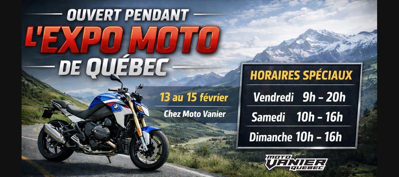 Horaires spéciaux Expo Moto 2026